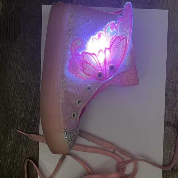 Skechers Twinkle Toes Twi-Lites 2.0 Light-Up Shoes - Pink Butterfly, Size 1. 🩷🦋 - Picture 5 of 8